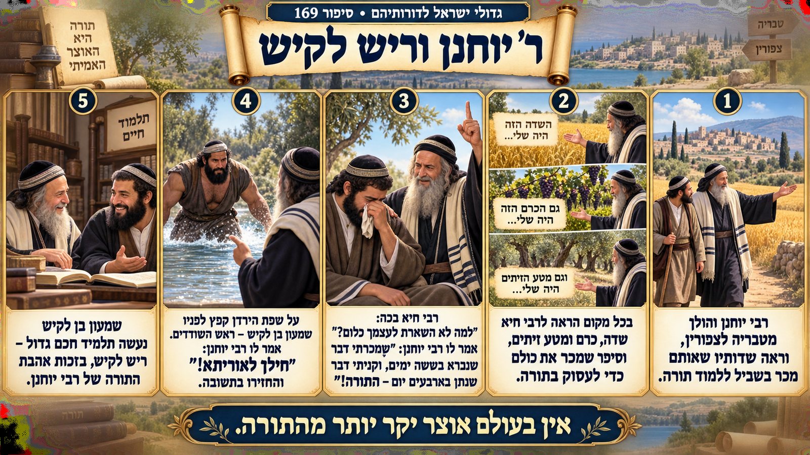 תמונת סיכום — ר' יוחנן וריש לקיש: ר' יוחנן וריש לקיש